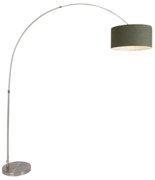 Lampada ad arco in acciaio con paralume verde muschio 50/50/25 - XXL