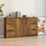 Credenza Con Vetrina In Legno Massello 104x43x219