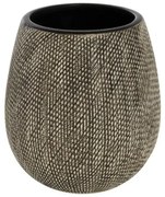 Portaspazzolino In Ceramica Marrone Da Appoggio Con Gusto Etnico Safari