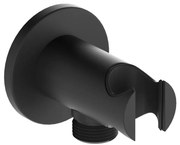 KFA Armatura 845-053-81 - Supporto doccia rotondo con uscita MOZA ottone/opaco nero