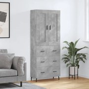 Credenza grigio cemento 69,5x34x180 cm in legno multistrato