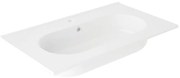 Lavabo integrale a incasso bacino al centro rettangolare Ada L 81 x H 18 x P 46 cm in ceramica bianco