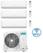 Climatizzatore Condizionatore Hisense Hi Comfort Wifi R32 Trial Split Inverter 7000 + 7000 + 12000 btu con u.e. 3AMW72U4RJC Classe a++/a+