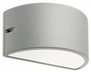 Applique Esterno Moderna Umbe Chiusa Alluminio E Termoplastica Grigio 1 Luce E27