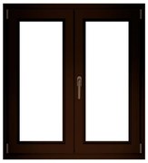 Finestra in PVC noce L 100 x H 120 cm, 2 ante apertura a destra
