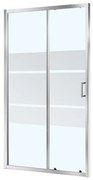 Porta doccia scorrevole Zesk, L 98-102 cm x H 190 cm x SP 6 mm, profilo cromo, vetro serigrafato