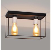 Plafoniera FINN 2xE27/15W/230V nero/cromo
