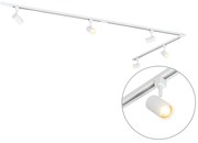 Sistema binari moderno bianchi 5 faretti monofase - JEANA