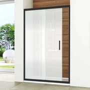 Porta doccia scorrevole Easy L 120 x H 190cm, Sp. 6 mm in vetro smerigliato profilo nero