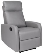 Poltrona relax reclinabile manuale in ecopelle GRIGIO