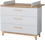 Cassettiera bassa grigio chiaro in rovere con fasciatoio 117x104 cm Caro - Roba