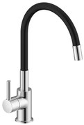Miscelatore cucina lavello e lavanderia nero canna alta orientabile snodata Snake