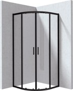 Deante Funkia Evo box doccia 80x80 cm semicircolare nero opaca/vetro trasparente KYP_N088P
