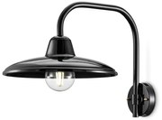 Applique Industrial Minimal Nordico B&W Metallo Smaltato Nero 1 Luce E27