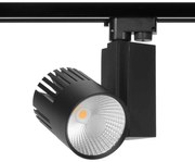 Faretto LED 40W per Binario Monofase, CRI92, 125lm/W, 100° - Nero Colore Bianco Caldo 3.000K