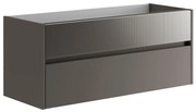 Mobile da bagno sospeso sotto lavabo L 119.5 x H 50 x P 45.5 cm grigio opaco, 2 cassetti Niwa