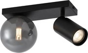 Plafoniera moderna nera a 2 luci inclinabile - Lesly