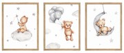 Quadri per bambini in set da 3 30x40 cm Teddy Bear - knor
