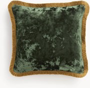 Copricuscino in velluto con frange Cyrus