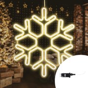 Fiocco di neve luminoso da 38cm 336 Led Neon Flex Bianco Caldo 3000K da esterno Wisdom