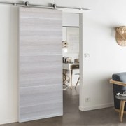 Porta scorrevole reversibile Corn in mdf grigio, L 92.5 x H 211.5 cm, con binario Loft Alluminio