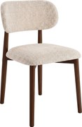 ALMO Beige (tessuto Juto 4) / noce tinto - SEDIA IN LEGNO PER SOGGIORNO SALA DA PRANZO CUCINA RETRO