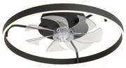 Ventilatore da soffitto nero 70 cm con LED dimmerabile e telecomando - Maddy