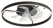 Ventilatore da soffitto nero 70 cm incl. LED con telecomando - Maddy