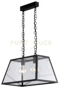 Lampadario a sospensione lexington  nera 2 luci attacco e27 57x30x1...
