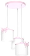 Lampadario a sospensione per bambini SWEET 3xE27/15W/230V bianco/rosa/farfalla