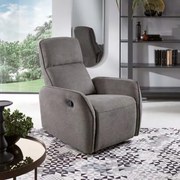Poltrona recliner manuale in tessuto GALIZIA Grigio Scuro