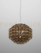 Giogali sospensione 65 cristallo bronzo e bronzo opaco 4 luci attac...