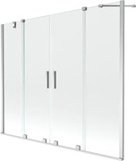 Mexen Velar Duo paratia per vasca da bagno a 2 ante scorrevoli 190 x 150 cm, trasparente, cromo - 896-190-000-02-01