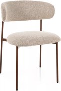 Sedia ELTON D Noelle in tessuto beige 30 con struttura effetto noce