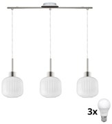 Lampadario LED su cavo HARMA 3xE27/60W/230V cromo satinato/bianco