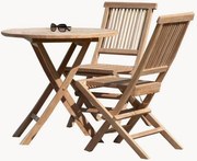 Set da bistrò pieghevole da giardino in legno di teak Fun, set da 3