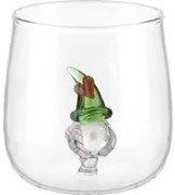 Bicchiere acqua gnomo caramella verde vetro borosilicato