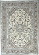 Kashan Tappeto 360x250 Beige (Iran) Annodato A Mano
