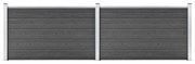 Set Pannelli Di Recinzione İn Wpc 353x105 Cm Nero /