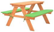 Tavolo e panche da picnic 89x79x50 cm legno massello di abete
