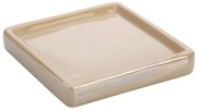 Portasapone In Ceramica Lucida Beige A Forma Di Cubo