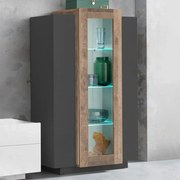 Vetrina Corona Antracite/Oak 356: Elegante Arredo 80x38x120,5 cm