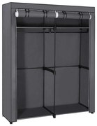 Armadio salvaspazio in tessuto con ripiani e asta appendiabiti MATIS 140x174 cm grigio