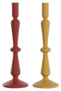 Candelabro Home ESPRIT Senape Terracotta Alluminio 10 x 10 x 32 cm (2 Unità)