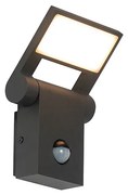 Applique da esterno antracite con LED IP54 e sensore di movimento - Zane