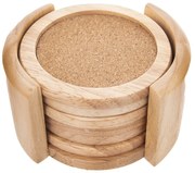 Set di sottobicchieri di colore naturale in legno 6 pz – Orion