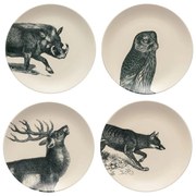 Piatti da dessert beige-neri in set di 4 pezzi in gres ø 22 cm Elements - Costa Nova