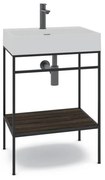 Mobile sottolavabo e lavabo Outline nero L 60 x H 89 x P 45.5 cm