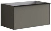 Mobile da bagno sospeso sotto lavabo L 80 x H 40 x P 45.5 cm grigio laccato opaco, 2 cassetti Pixel frame