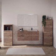 Mobile bagno sospeso con lavabo L 120 x H 83 x P 51 cm rovere sable, 2 ante per vasca a destra Solid